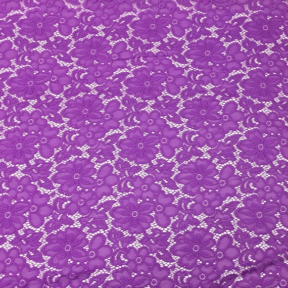 purple stretch lace fabric