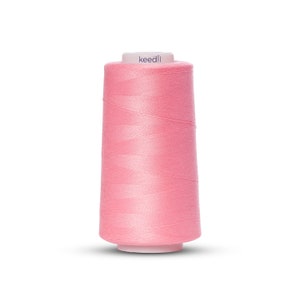 Keedil All Purpose Polyester Serger Sewing Thread - 3000 Yard Spool Candy-Pink