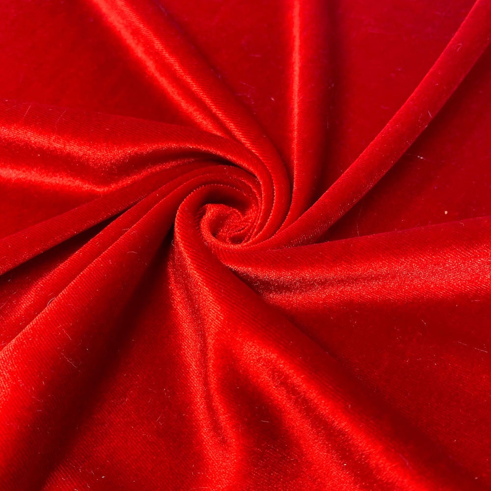 Red Stretch Velvet Fabric 60'' Wide by the Yard for Sewing Ap…