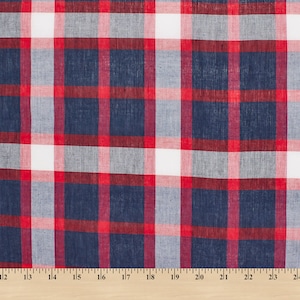 Madras Plaid Tejido liso Algodón hipoalergénico Multicolor 44/45&quot; Tejido cortado a medida - Estilo 3846