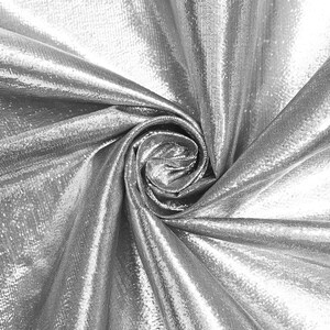 Tissue Lame Fabric Shiny Silver / Black for Craft Decoration Costume Design 44'' Wide By The Yard
