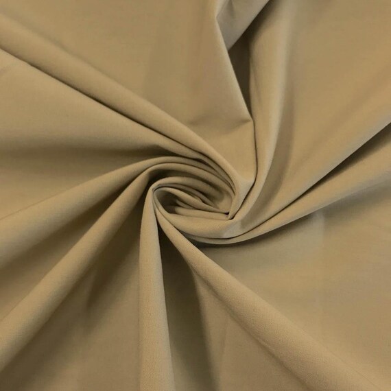 Khaki Stretch Broadcloth Fabric Cotton Polyester Spandex Blend Etsy