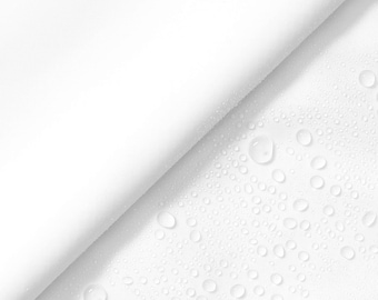 May include: White fabric with a diagonal fold, revealing a surface covered in small, clear water droplets.