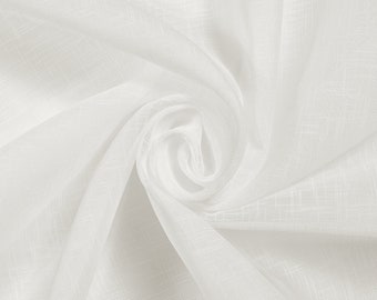 Tela de gasa transparente de 110" de ancho para cortinas de lino sintético, se vende en BTY, color blanco roto