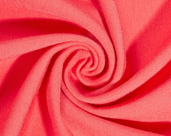 Ponte De Roma Stretch Knit Fabric Rayon Nylon Spandex Coral 60" Super Soft By the Yard