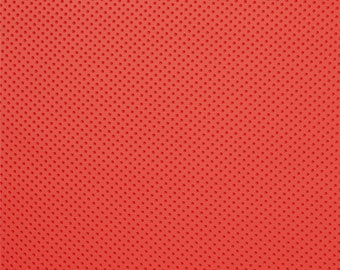 Red Dotted Stretch Vinyl Fabric Upholstery Faux Leather Pleather 54" Wide By the Yard