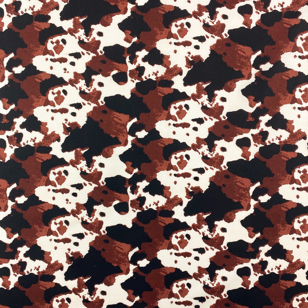 White Brown Cow Fur Print Girls DIY Fabric by The Yard for Kids Teens Woman  Craft Lovers,Abstract Farm Cowhide Texture,Decorative DIY Fabric for