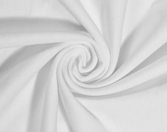 Ponte De Roma Stretch Knit Fabric Rayon Nylon Spandex White 60" Super Soft By the Yard