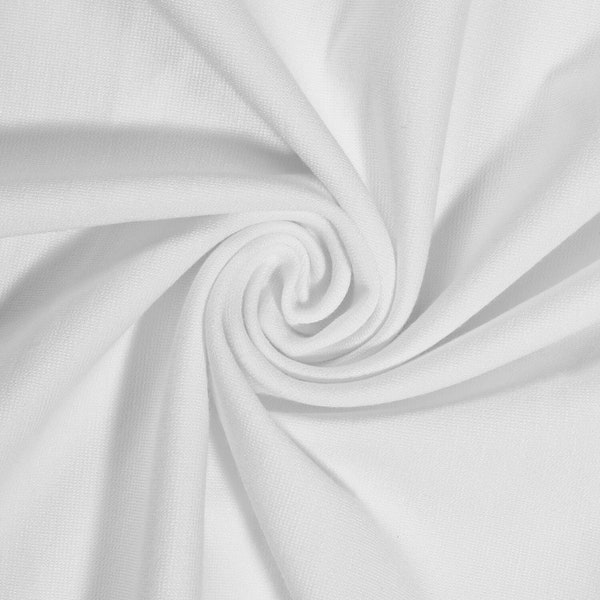 Ponte De Roma Stretch Knit Fabric Rayon Nylon Spandex White 60" Super Soft By the Yard