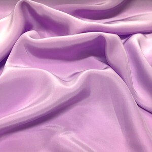 Lavender Silk Charmeuse Fabric 100% Silk 18mm Solid 44&quot; wide Sold By the Yard Many Colors