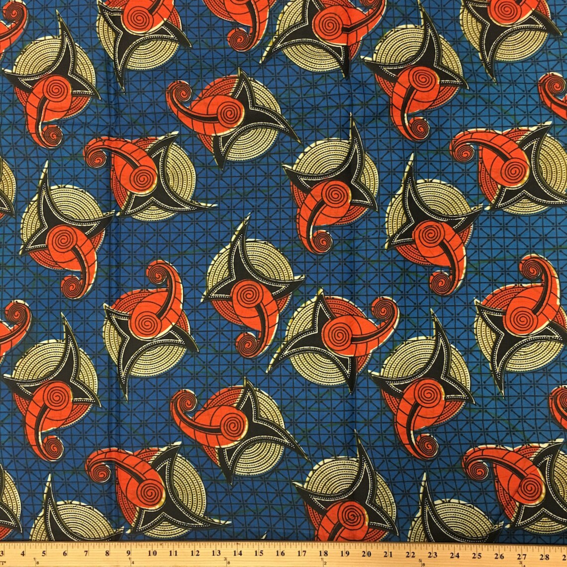 African Print Fabric Cotton Print Cyclone Navy Blue Etsy