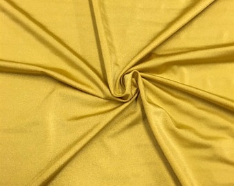 Gold Shiny Milliskin Nylon Spandex Fabric 4 Way Stretch 58" wide Sold BTY