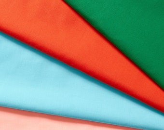 Cotton Broadcloth Fabric Lightweight Soft Solid Woven Polyester Blend By The Yard & Wholesale