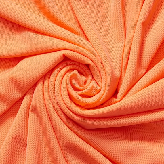 Solid Power Mesh Fabric Nylon Spandex 60 wide Stretch Sold BTY Orange