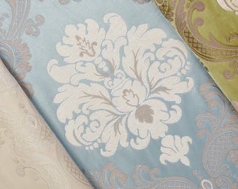 Tessuto damascato reale in ciniglia, broccato, raso, jacquard, 56/58 pollici, pesante, motivo floreale Paisley, tagliato su misura per cucito e tappezzeria