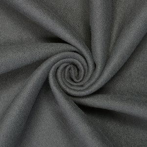 Charcoal Brushed 100% Polyester Wool Coating Fabric Soft 58" Wide 15 Colors By The Yard