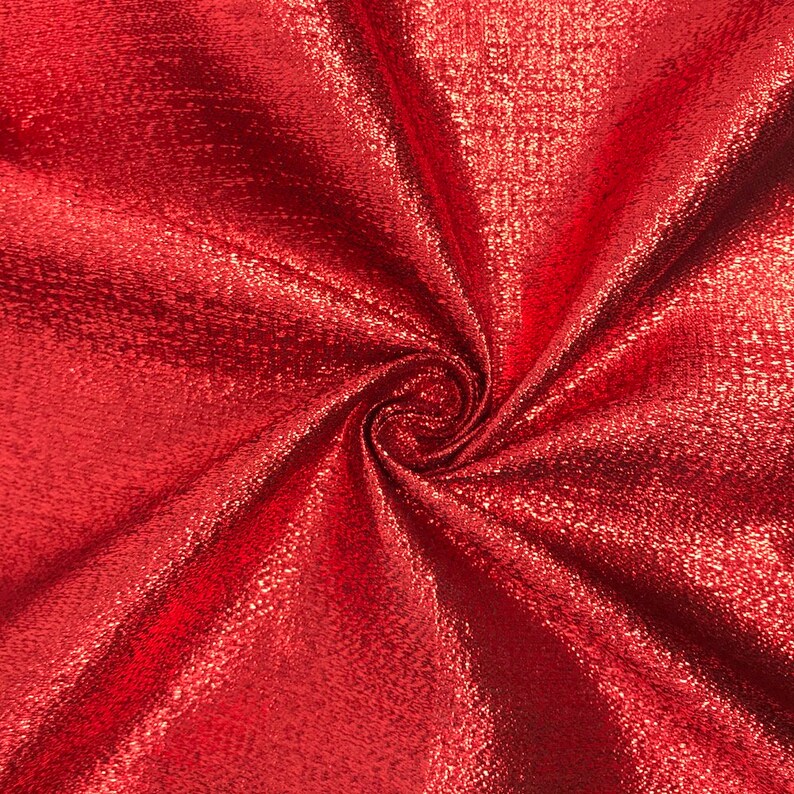 Red Metallic Foil Brocade Fabric 56 Wide 100/% Polyester Sold By The Yard