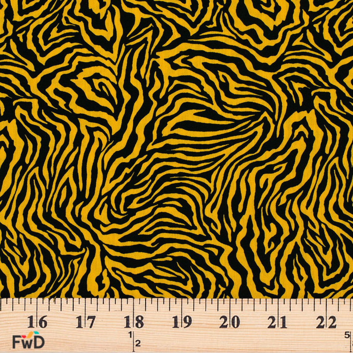 Zebra Print Fabric 100 Cotton Gold Black Animal Stripes Etsy