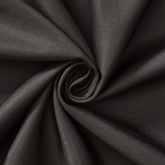 Black Polyester Cotton Twill Fabric - Twill Fabric by the Yard