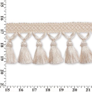 Tassel Fringe 4&quot; Wide Polyester Braided Trim Sold By The Yard - Ivory