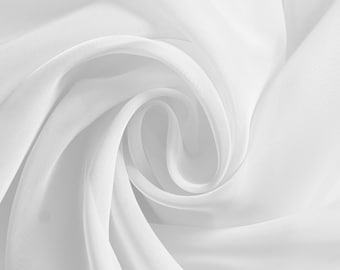 White Sheer Voile Fabric 118" Wide Curtain Drapery and Apparel per yard 100% polyester