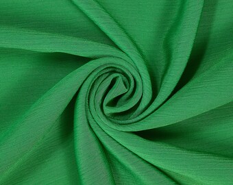Kelly Green Crinkle Polyester Fabric 60" Wide Many Colors Draping & Apparel