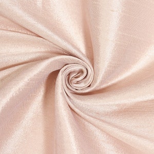 Rose Gold Silky Dupioni Shantung Fabric 100% Polyester for Apparel Home Decor By the Yard
