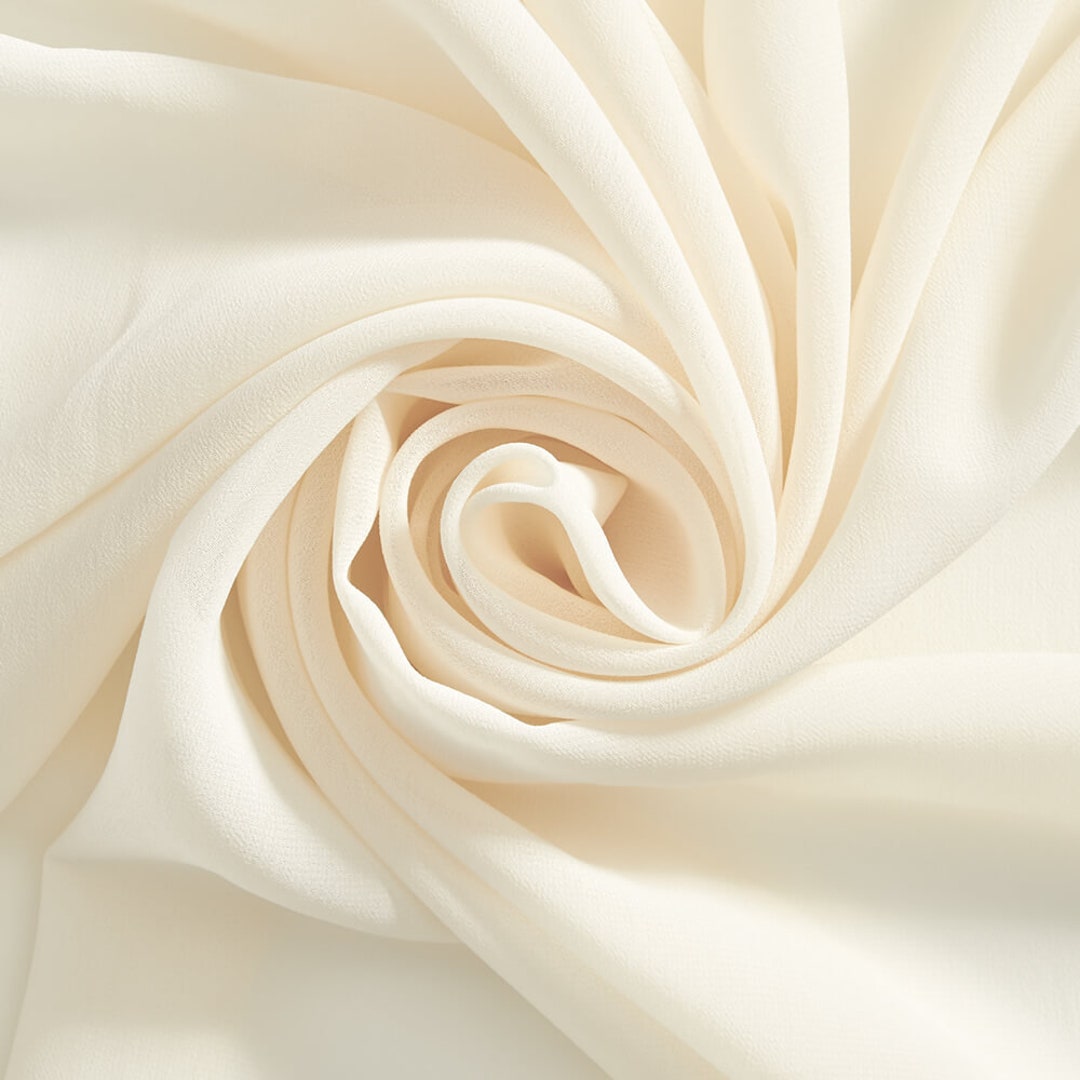 Off White Chiffon Fabric Polyester All Solid Colors Sheer Etsy