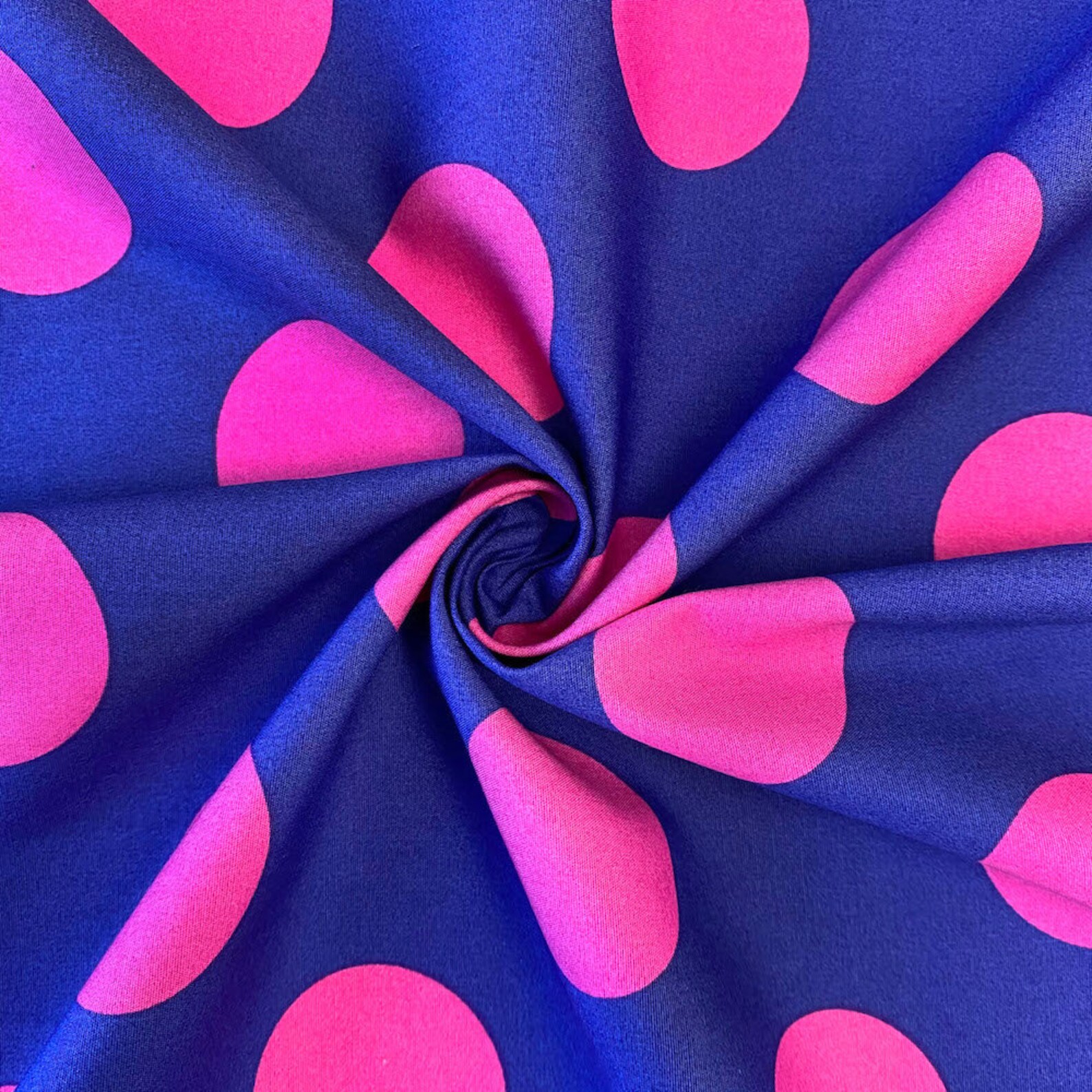 Polka Dot Extra Large Printed Fabric Royal Blue / Fuchsia 100 Etsy UK
