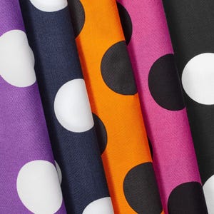 Extra Large Polka Dot Printed Cotton Poplin Fabric By The Yard (58/60 Inch)