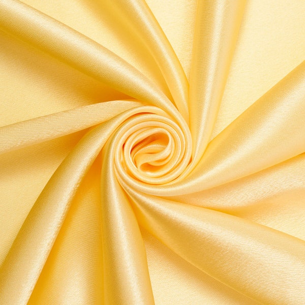 Light Yellow Crepe Back Satin Bridal Fabric for wedding dresses, decorations, drapes, crafts crepeback by the yard