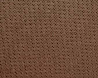 Brown Dotted Stretch Vinyl Fabric Upholstery Faux Leather Pleather 54" Wide By the Yard