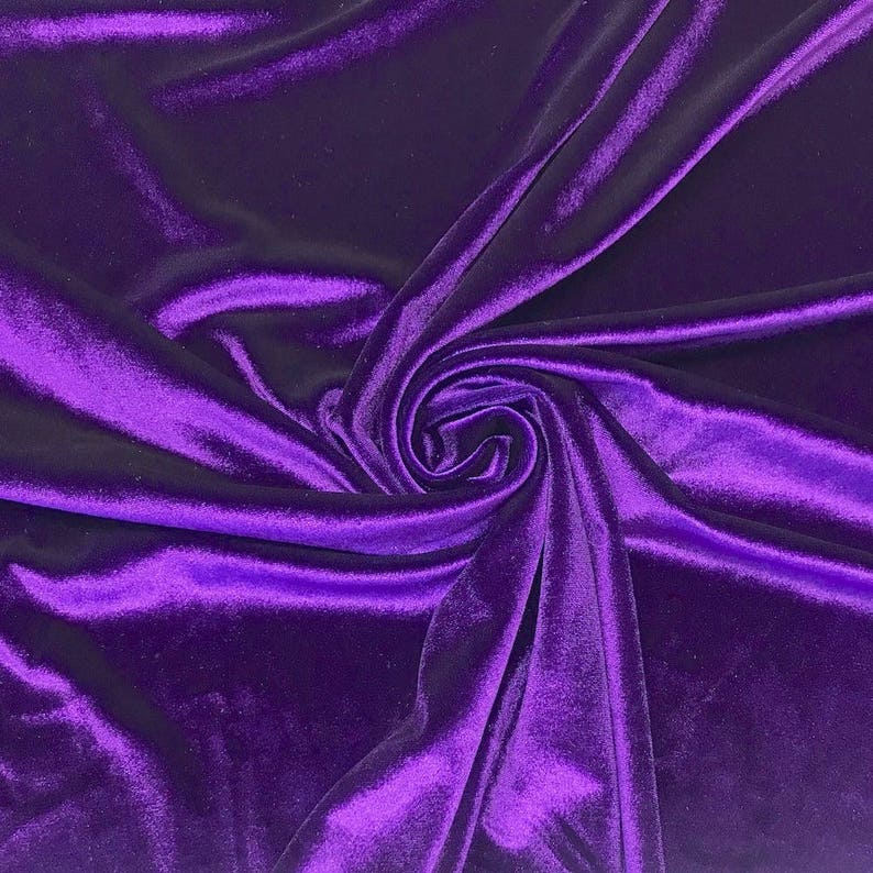 Purple Stretch Velvet Fabric 60'' Wide by the Yard for Etsy