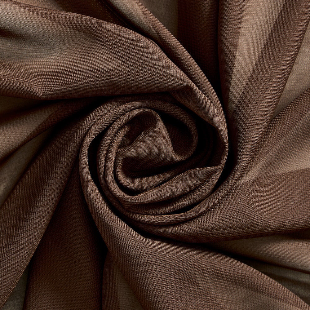 Brown Chiffon Fabric Polyester All Solid Colors Sheer 58 Wide by