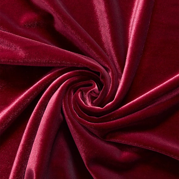 Wine Stretch Velvet Fabric 60'' Wide by the Yard for Sewing Apparel  Costumes Craft