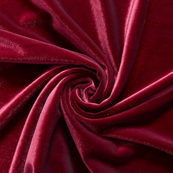 Cali Fabrics Burgundy 4-way Stretch Velvet By The Yard