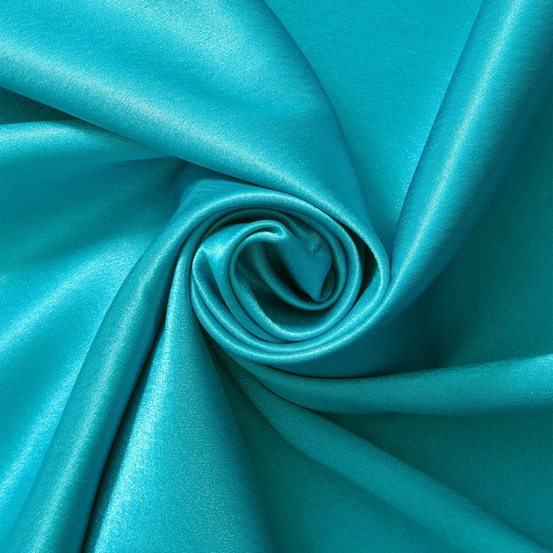 Turquoise Crepe Back Satin Bridal Fabric for Wedding Dresses Etsy