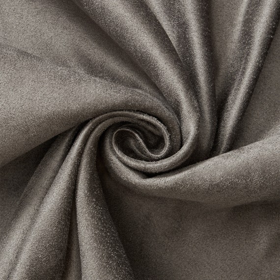 Microsuede Fabric Charcoal Brushed Polyester Twill 60 by the Yard 