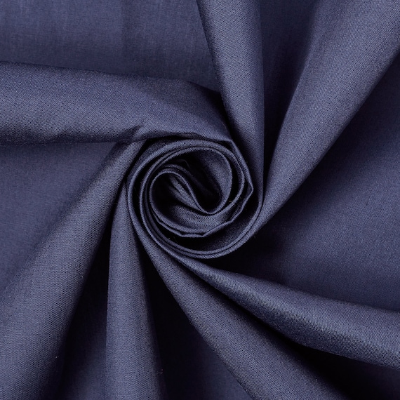 Marineblauw katoen polyester popeline stof kleding 45 inch massief  polykatoen op maat gesneden