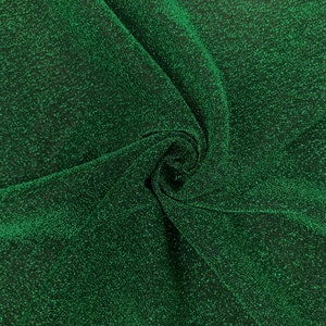 Metallic Lurex Jersey Knit Fabric Shiny 58&quot; Wide Sold By The Yard - Emerald