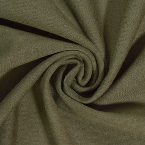 Ponte De Roma Stretch Knit Fabric Rayon Nylon Spandex Olive Green 60&quot; Super Soft By the Yard