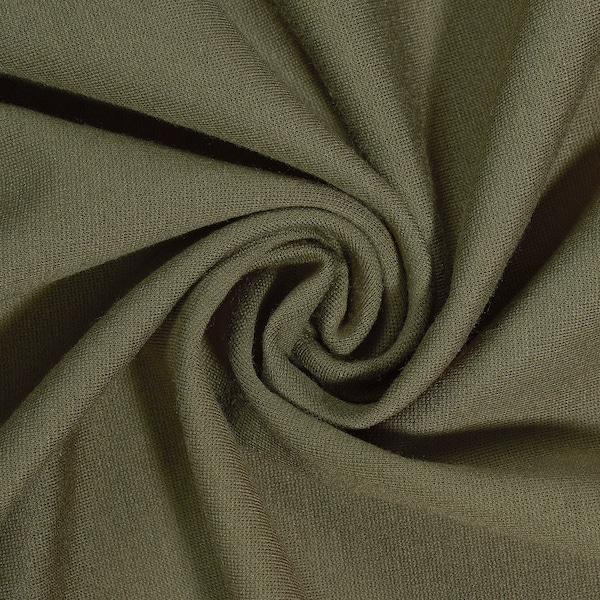 Tkanina dzianinowa Ponte De Roma Stretch Rayon Nylon Spandex Oliwkowo-zielony 60" Supermiękki, cięty na wymiar