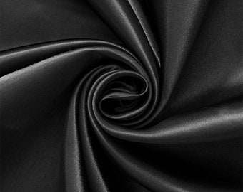 Black Duchesse Satin Fabric Black Bridal Shiny Satin by Yard - Etsy
