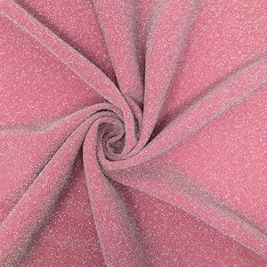 Metallic Lurex Jersey Knit Fabric Shiny 58&quot; Wide Sold By The Yard - Pink