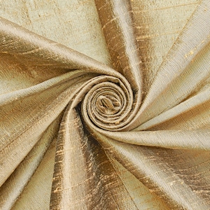 Metallic Gold 100% Reiner Seide Dupionseide Stoff 54 &quot;Breite BTY Drape Bluse Kleid Handwerk KOSTENLOSER VERSAND