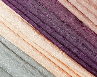Shiny Shimmer Crinkle Satin Polyester 100 GSM Lightweight Fabric By The Yard