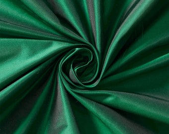 Hunter Green Silk Taffeta Fabric 100% Pure Silk 54" Wide Sold By The Yard