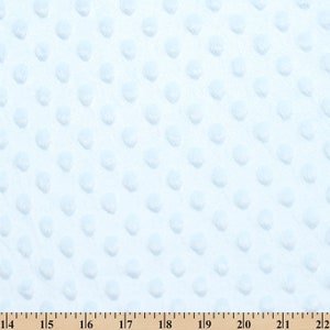 Light Blue Minky Dot Super Soft Cuddle Fleece Fabric 58/60&quot; Sold By The Yard