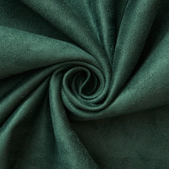 Microsuede Fabric - Hunter Green Brushed Polyester Twill 60" By The Yard