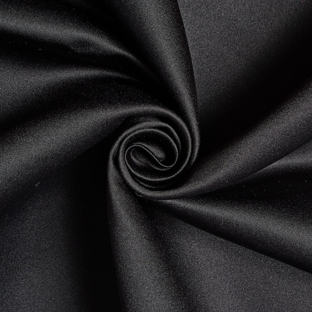 Matte Satin (Peau de Soie) Duchess Fabric Bridesmaid Dress 60" Wide Sold BTY Many Colors (Black)